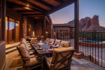 Sky Dancer offers the ultimate in outdoor living with an outdoor kitchen with a BBQ grill, seating for 10 and your own private pool and hot tub .... luxurious outdoor Sedona living